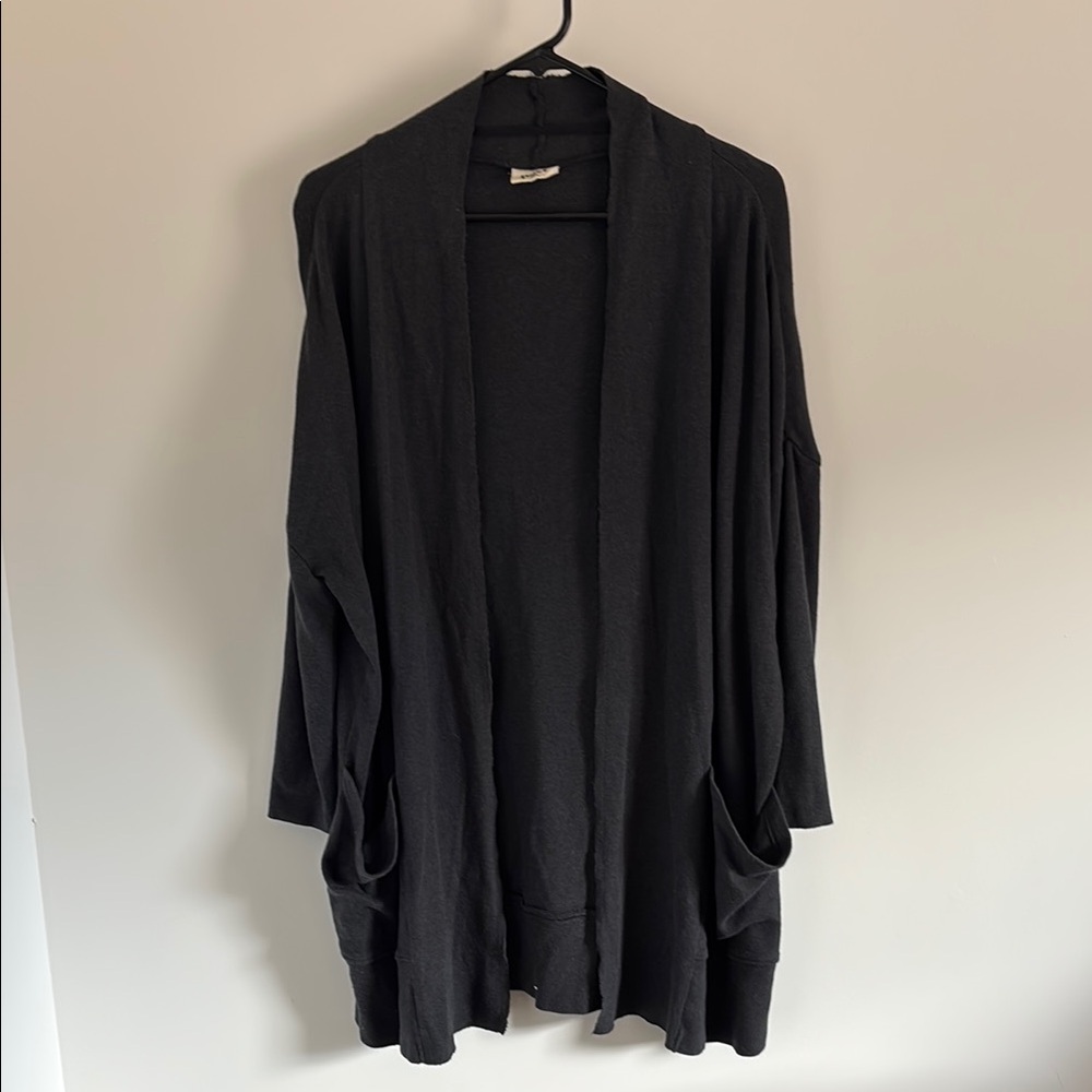 Women's Pact Charcoal Open Front Sweater